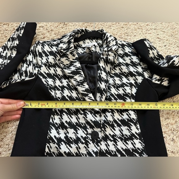 Grace Womens Jacket sz 6 Button Lined Career Blazer Tail Blk White - Picture 1 of 5